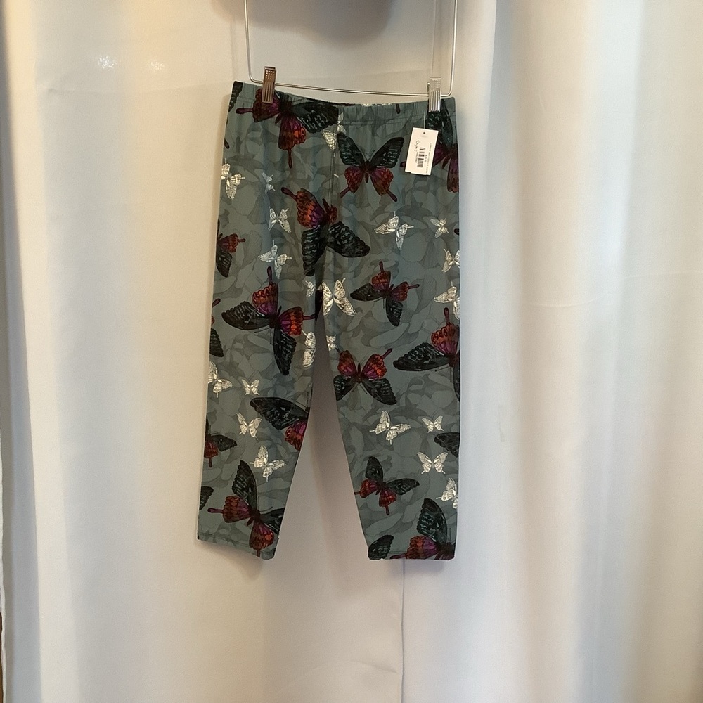 Leggings Capris Cropped Women’s Size 12-20 Elastic Waistband Butterfly Swirl